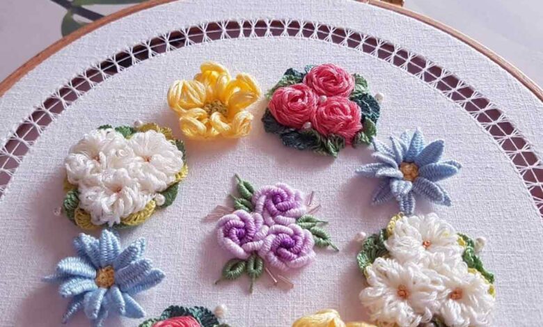 آموزش گلدوزی انواع گل