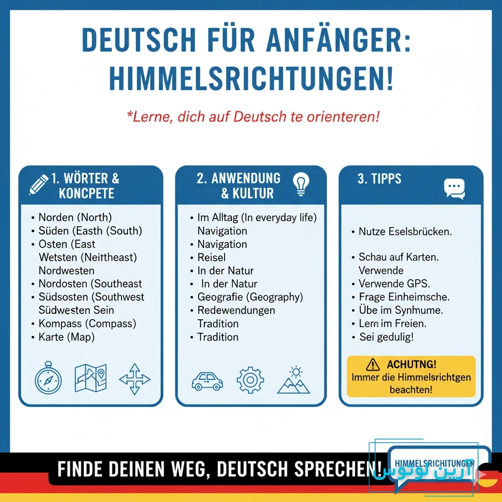 جهت های جغرافیایی به آلمانی
