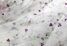 گلدوزی روی پارچه حریر