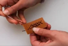 دوخت حصیری روی چرم