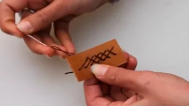 دوخت حصیری روی چرم