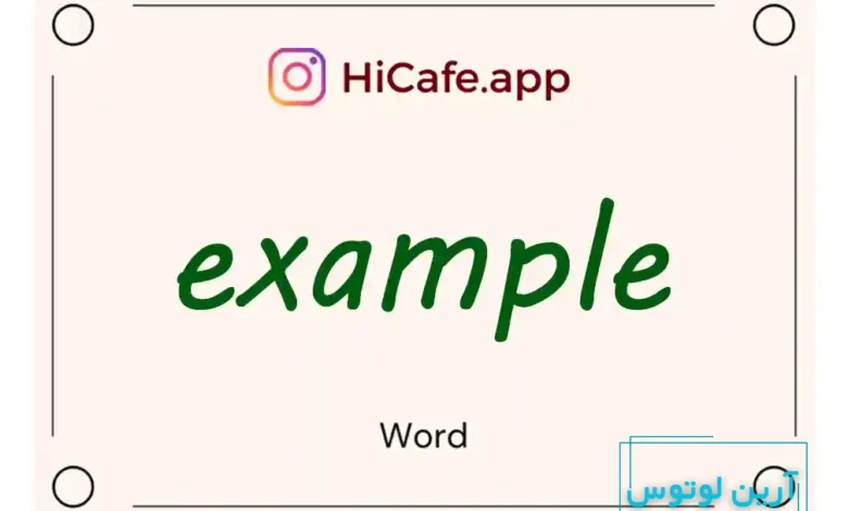 Meaning and usage of example word