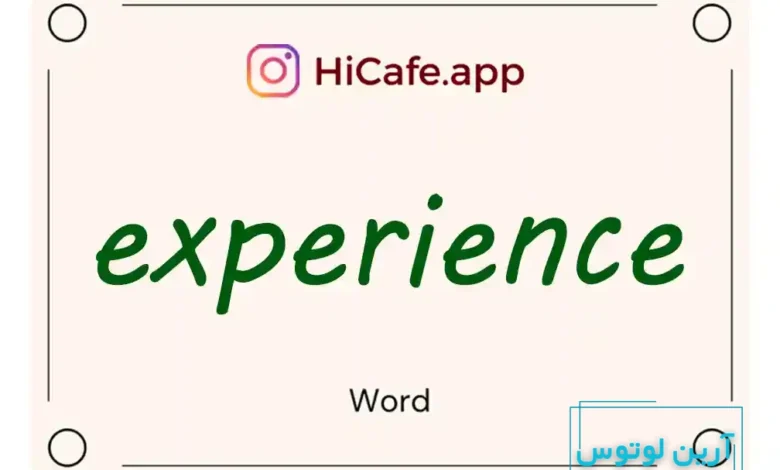 Meaning and usage of experience word