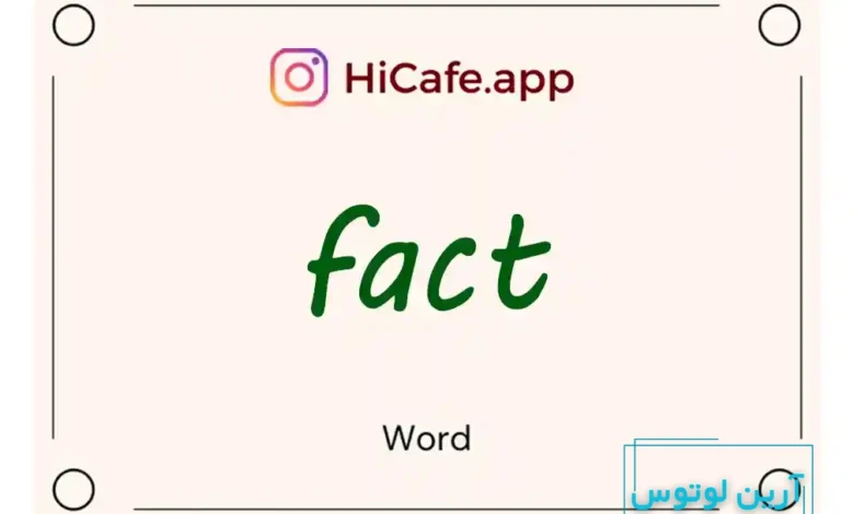 Meaning and usage of fact word