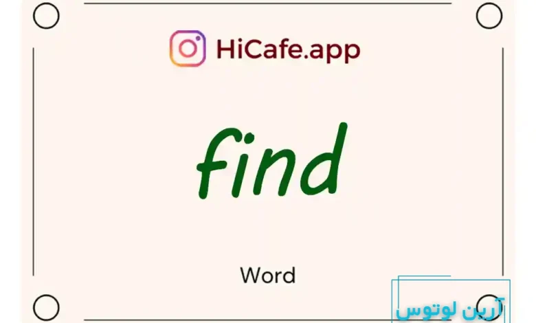 Meaning and usage of find word