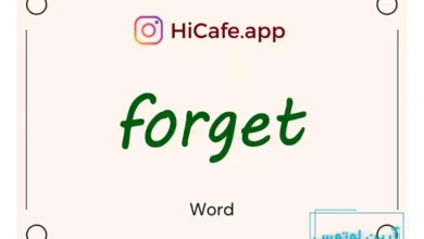 Meaning and usage of forget word