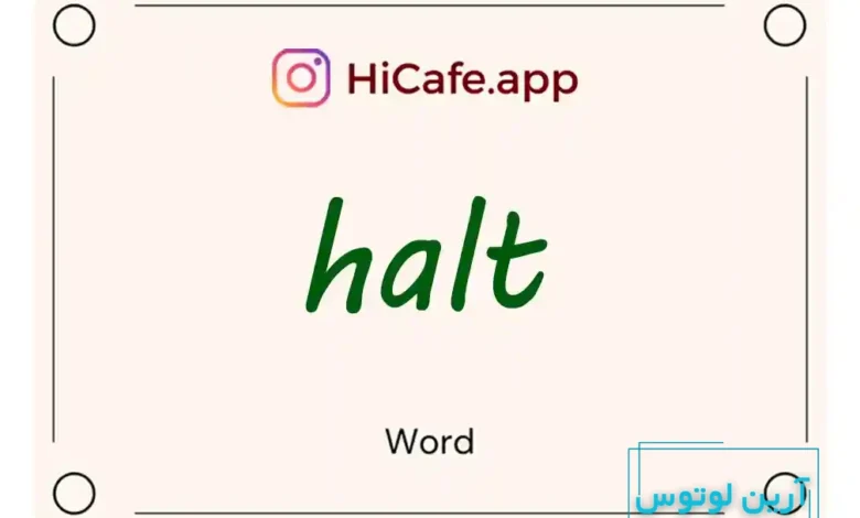 Meaning and usage of halt word