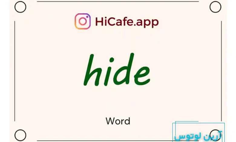 Meaning and usage of hide word
