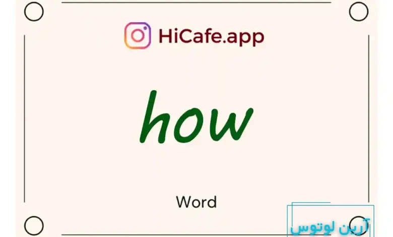 Meaning and usage of how word