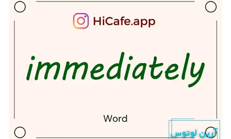 Meaning and usage of immediately word
