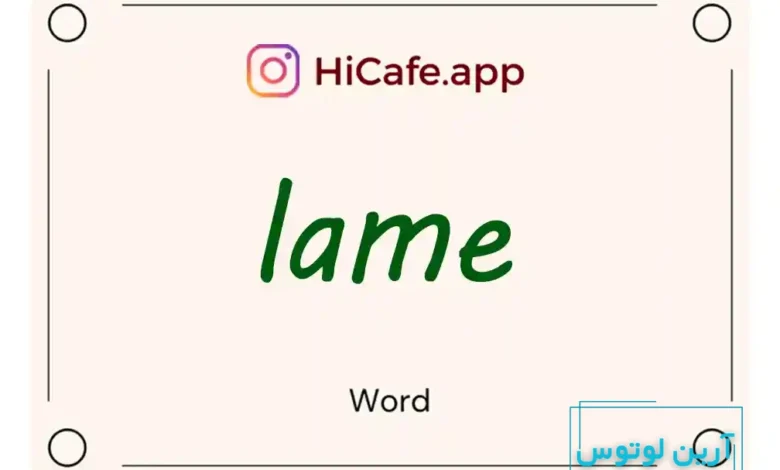 Meaning and usage of lame word