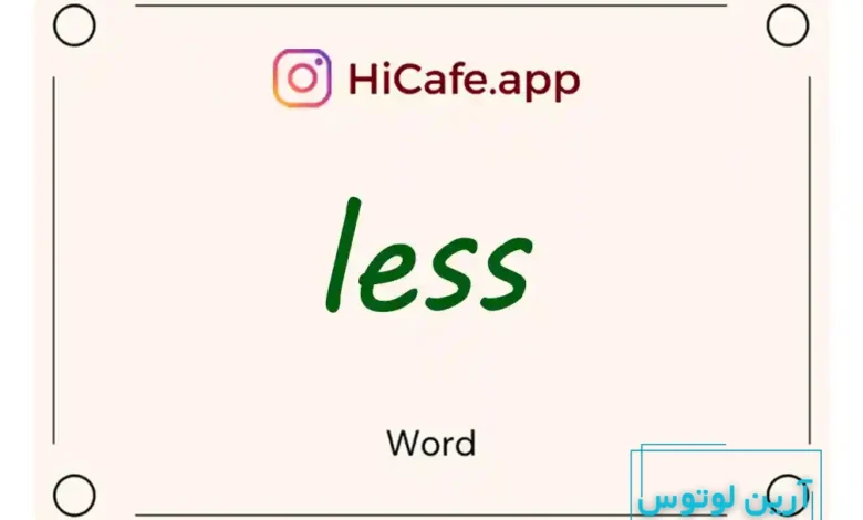 Meaning and usage of less word