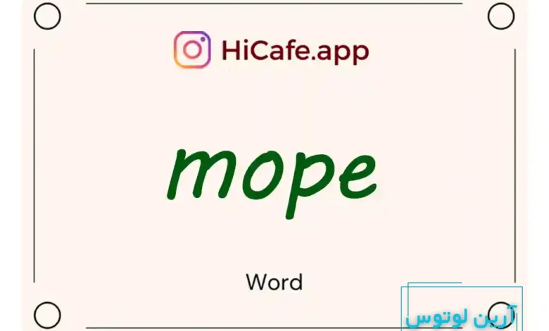 Meaning and usage of mope word