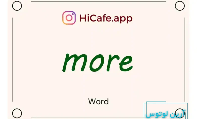 Meaning and usage of more word