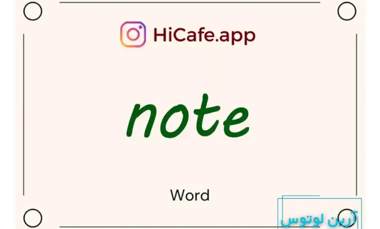 Meaning and usage of note word