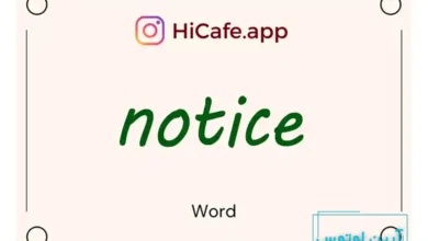 Meaning and usage of notice word
