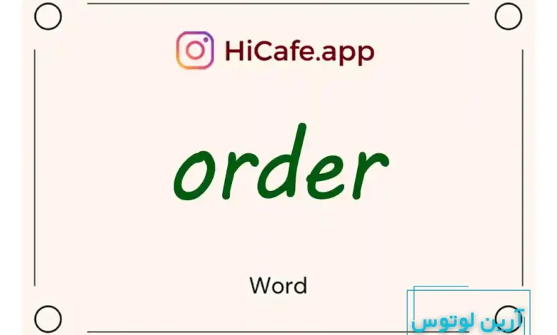 Meaning and usage of order word