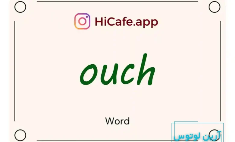 Meaning and usage of ouch word