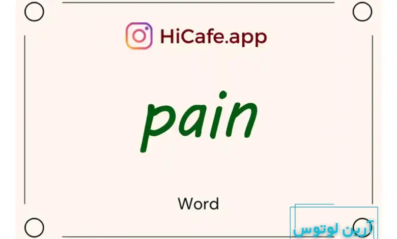 Meaning and usage of pain word