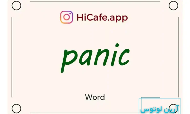 Meaning and usage of panic word