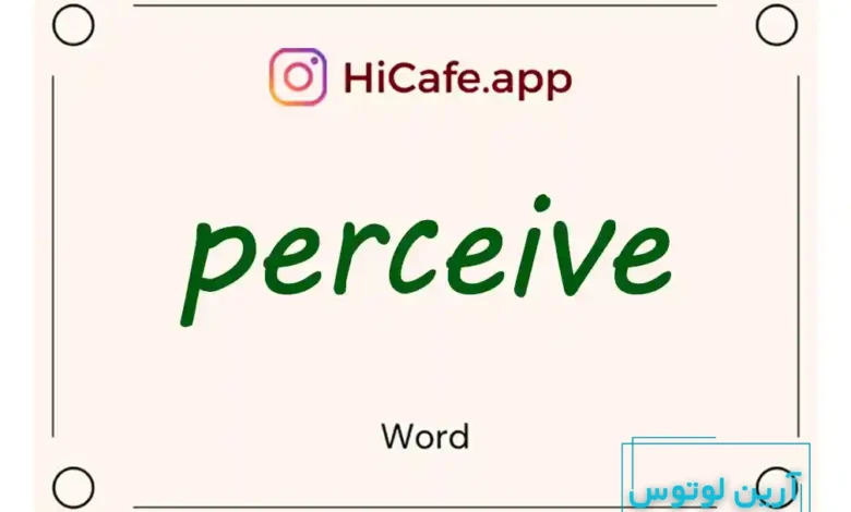 Meaning and usage of perceive word