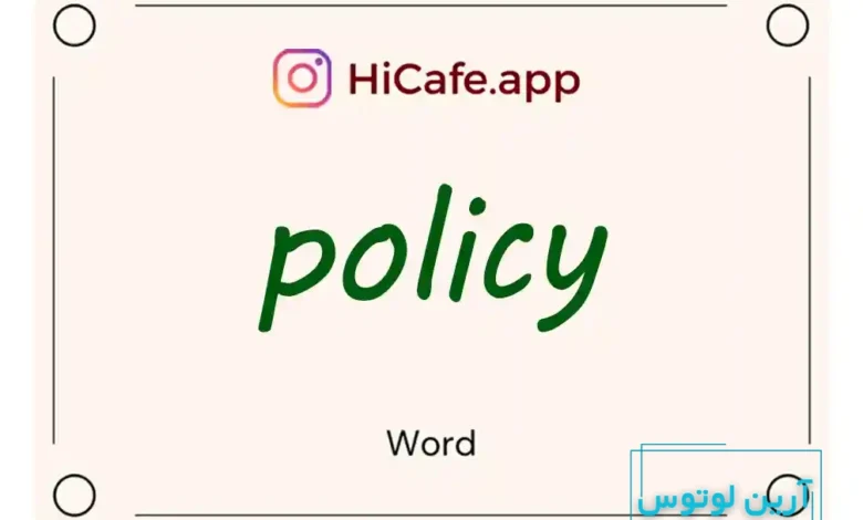 Meaning and usage of policy word