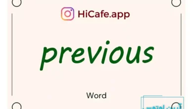 Meaning and usage of previous word