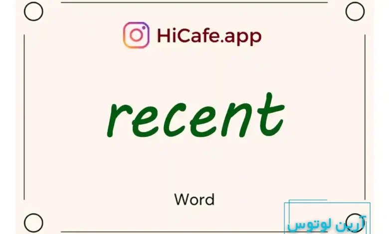 Meaning and usage of recent word