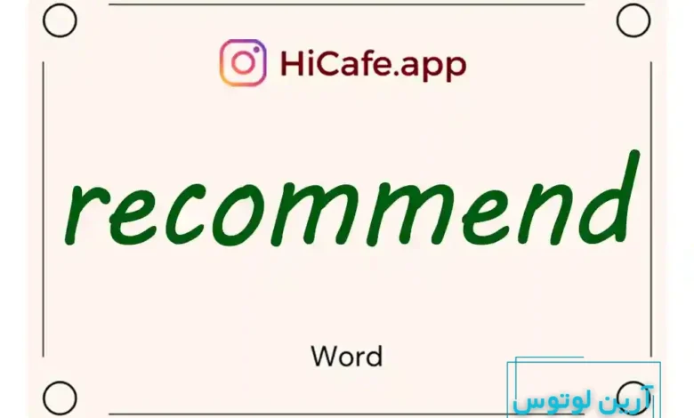 Meaning and usage of recommend word
