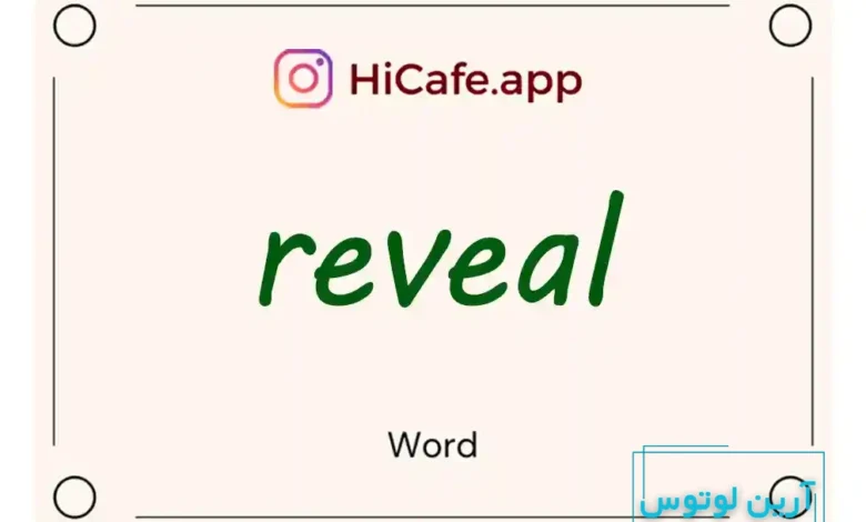 Meaning and usage of reveal word