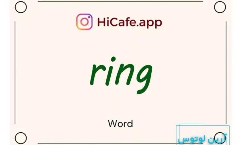 Meaning and usage of ring word