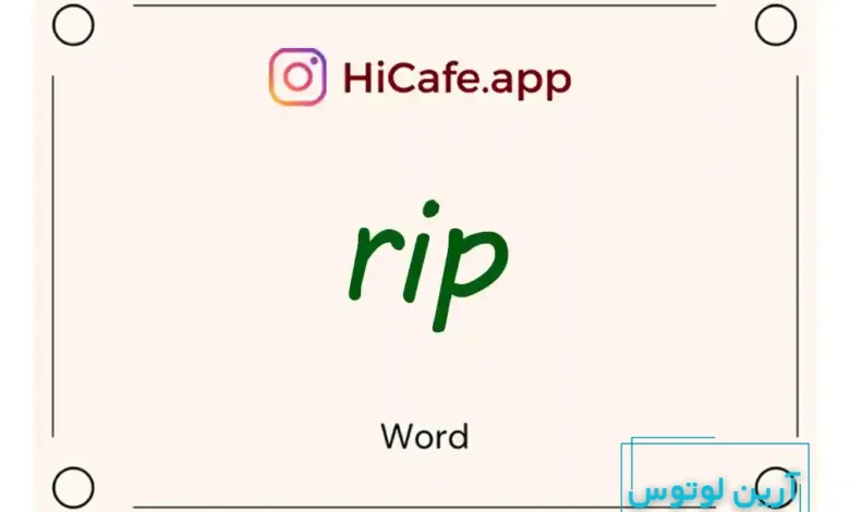 Meaning and usage of rip word