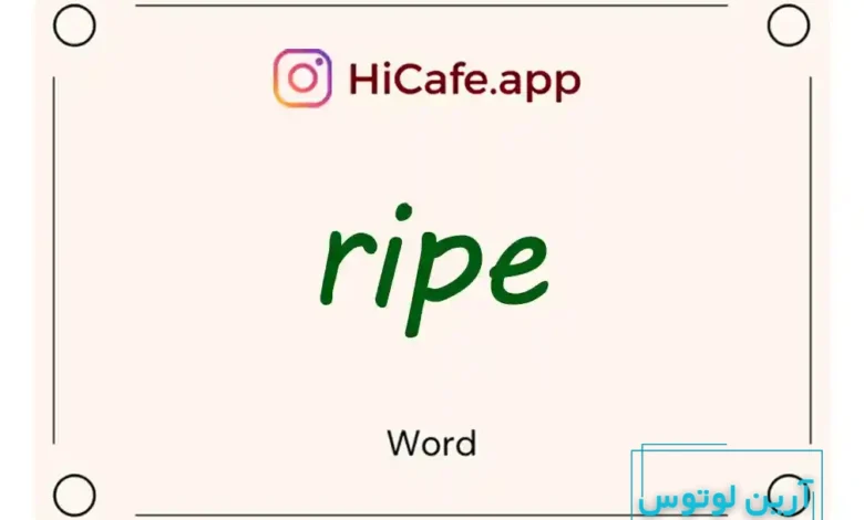 Meaning and usage of ripe word