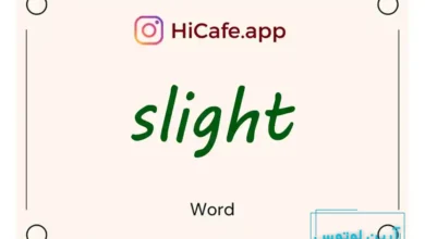 Meaning and usage of slight word