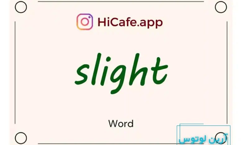Meaning and usage of slight word