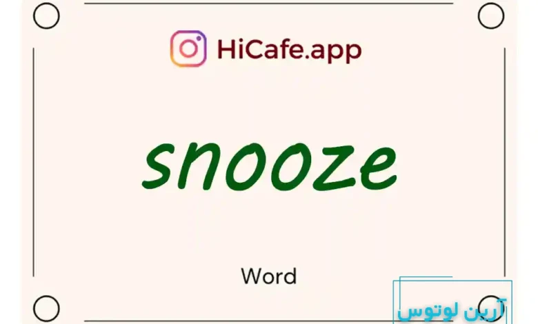 Meaning and usage of snooze word