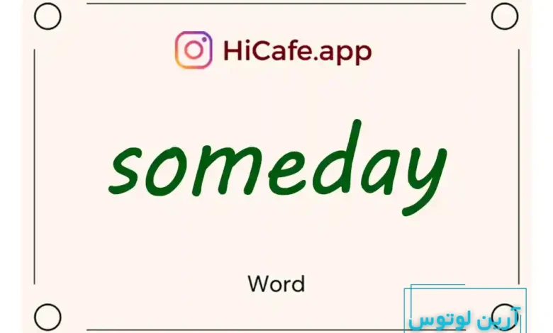 Meaning and usage of someday word