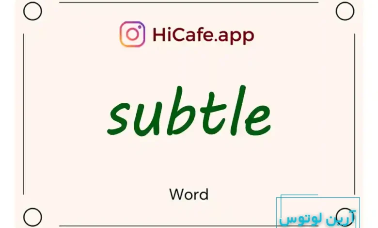 Meaning and usage of subtle word