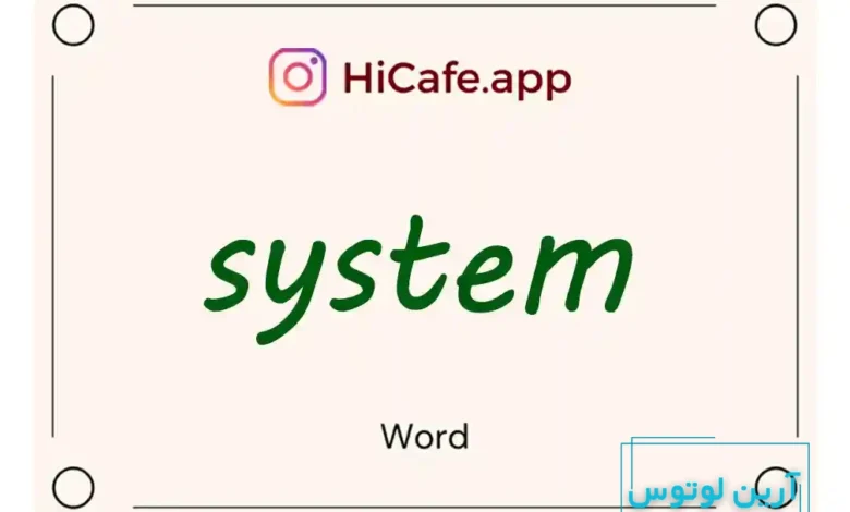 Meaning and usage of system word