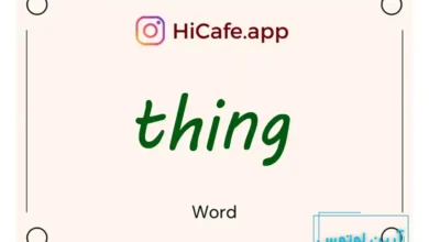 Meaning and usage of thing word