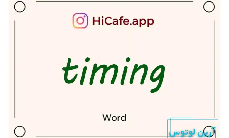 Meaning and usage of timing word