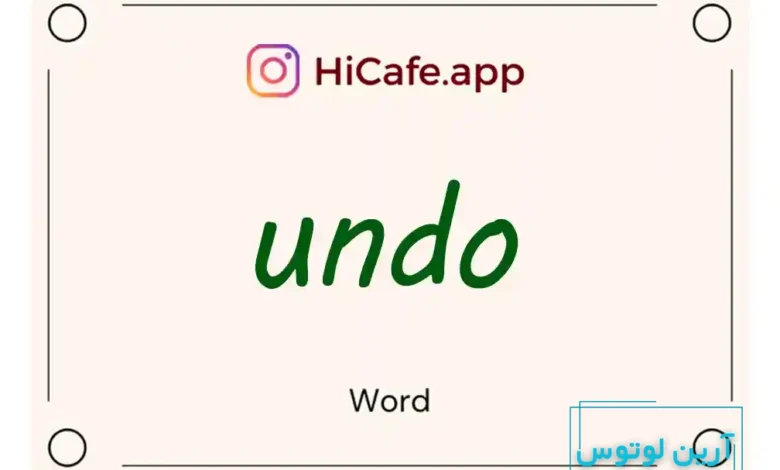 Meaning and usage of undo word