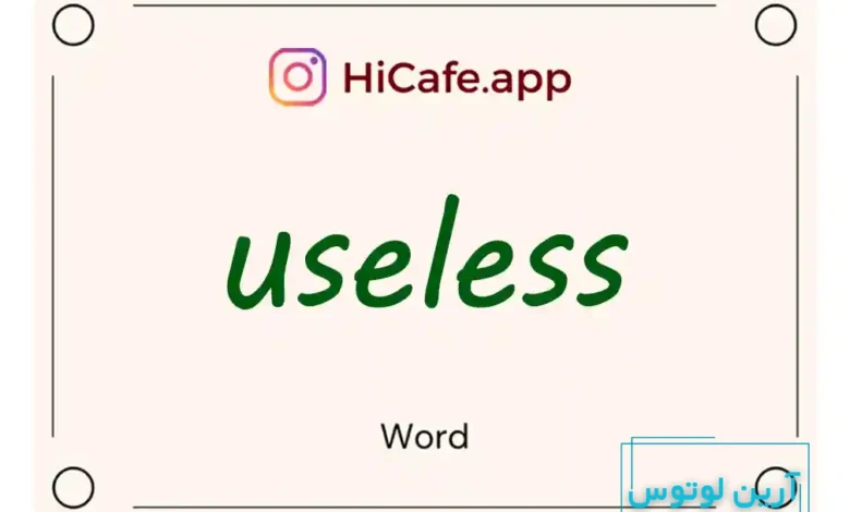 Meaning and usage of useless word