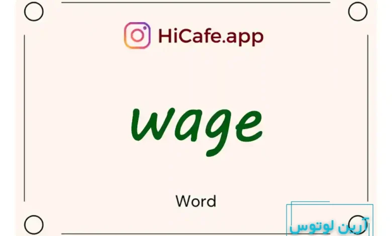 Meaning and usage of wage word