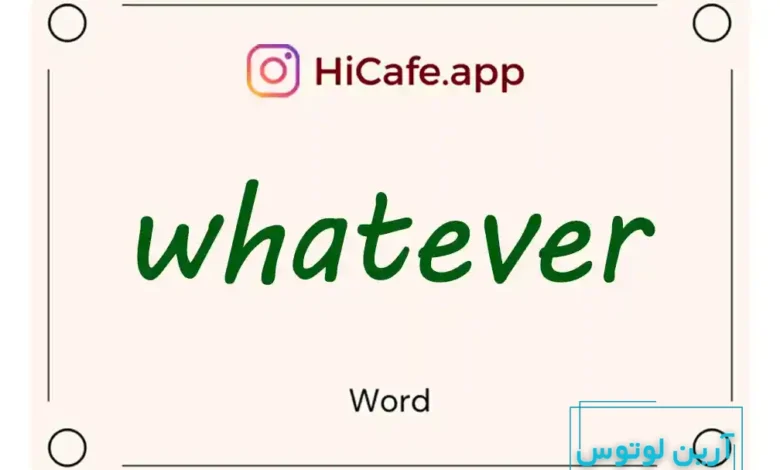 Meaning and usage of whatever word