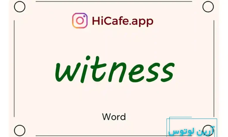 Meaning and usage of witness word
