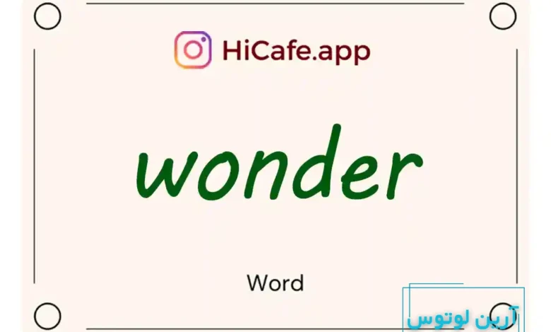 Meaning and usage of wonder word