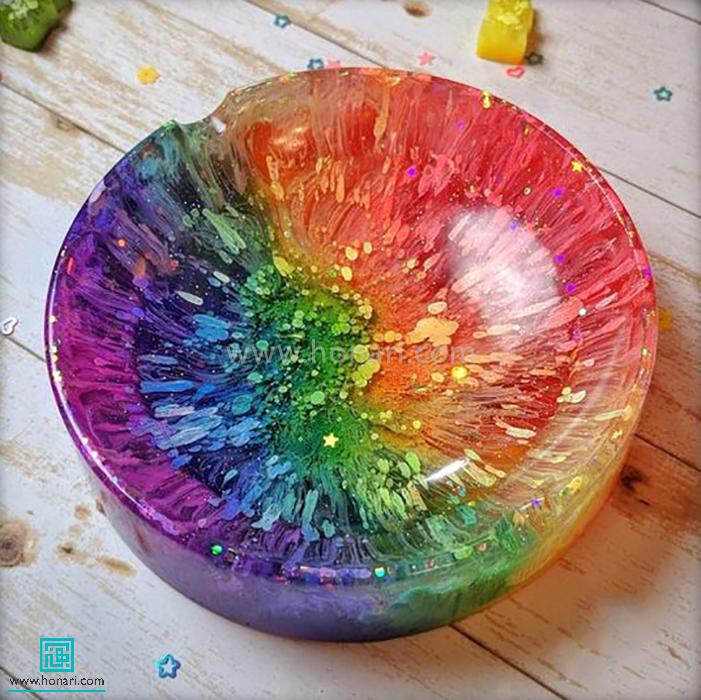 رزین اپوکسی با رنگ های متنوع رنگین کمانی