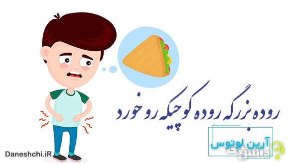 روده بزرگه روده کوچیکه رو خورد