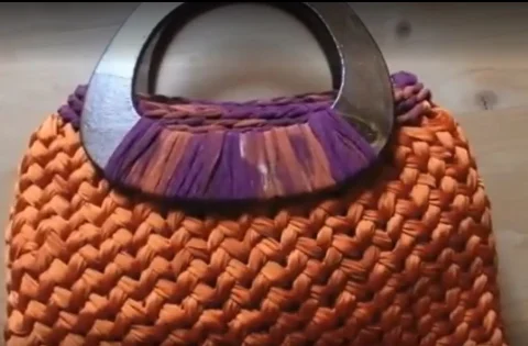 آموزش بافت سبد تریکو با کفی چوبی